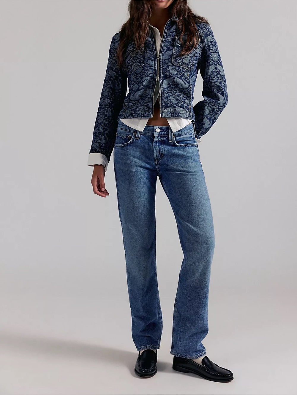 Agolde Low-Rise Slim Jeans in slick